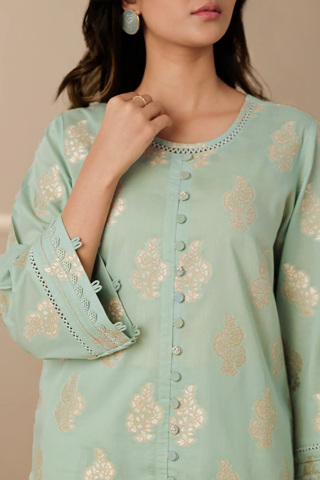 Saya Embroidered Lawn 3PC - Cool Mint