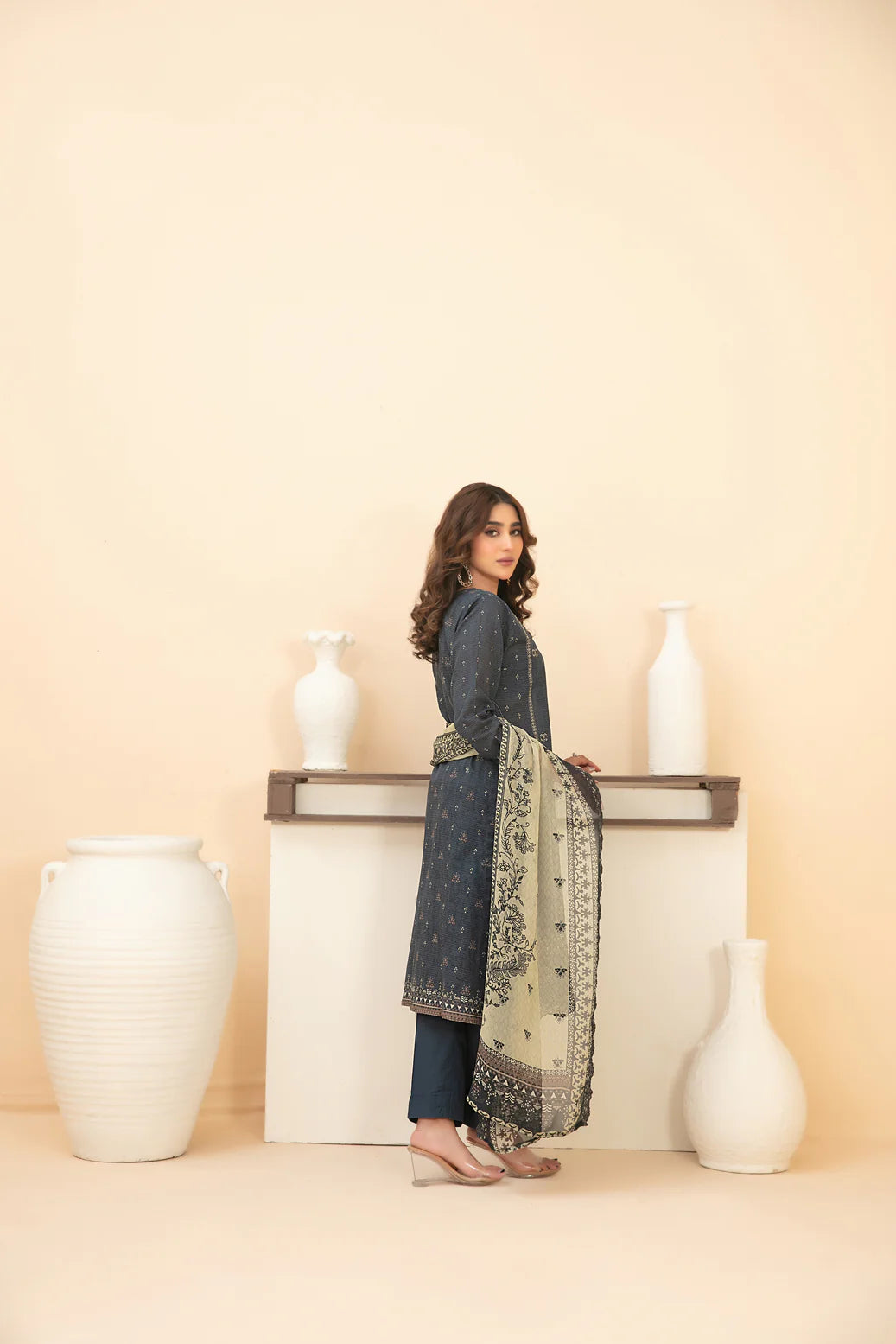 Tawakal Cotton Jacquard 3PC Set - Sunset Gold
