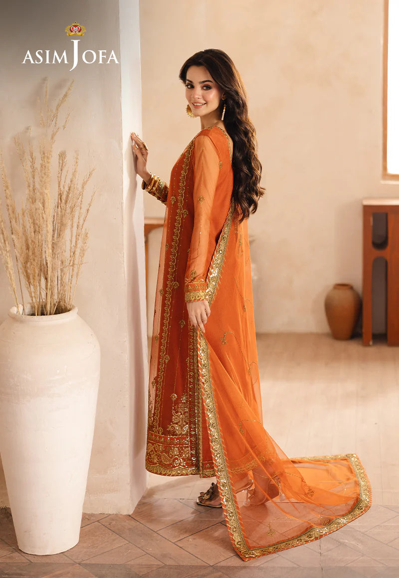 Asim Jofa Luxury Chiffon Suit - Emerald Glam (3PC)