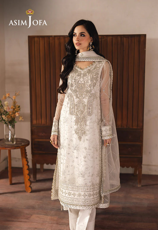 Asim Jofa Lawn 2025 Embroidered Suit - Rose Radiance