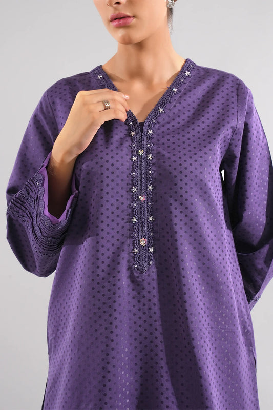 Saya Casual Wear Cotton Suit - Charcoal Shine