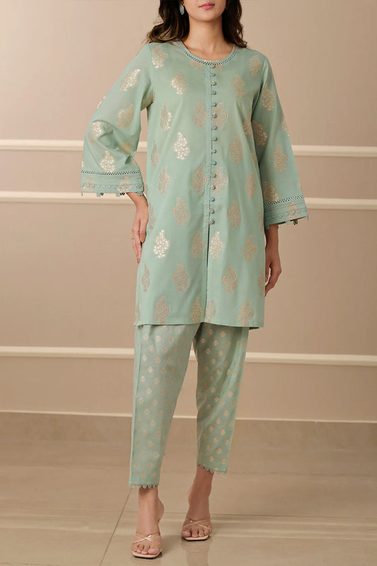 Saya Embroidered Lawn 3PC - Cool Mint