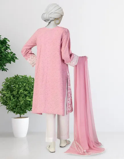 J. Premium Lawn with Jacquard Dupatta - Ivory Dream